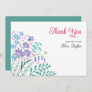 Brautparty Bouquet Wildblumen Danke, Card Dankeskarte