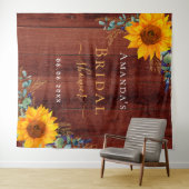 Brautparty Braunholz Sonnenblume rustikal Wandteppich (Beispiel (Horizontal))