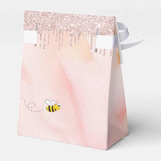 Brautparty Braut Rosa Biene Glitzer Blütenpflanze Geschenkschachtel (Rückseite)