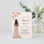 Brautparty Braut Rose Gold Pampas boho Einladungspostkarte (Stehend Vorderseite)