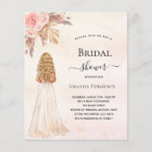 Brautparty Braut Rose Pampas Haushaltseinladung (Vorderseite)