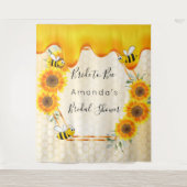 Brautparty Braut zu Bienen Honig Tropfen Sonnenblu Wandteppich (Vorderseite)