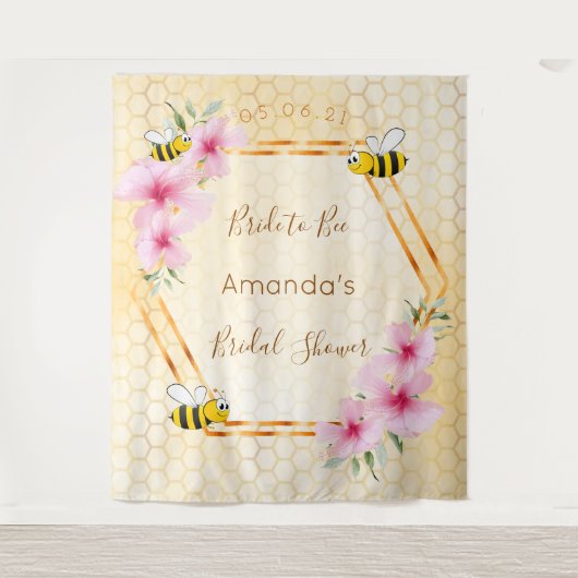 Brautparty-Braut zu Hummeln-Honigwabe Wandteppich (Vorderseite)