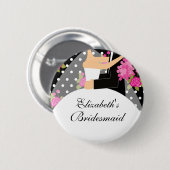 Brautparty-Brautjungfern-Knopf-/Button-Blumen Button (Vorne & Hinten)