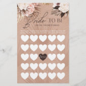 Brautparty Bride-to-be Bingo Chic Boho Florals (Vorderseite)