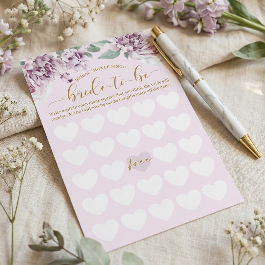 Brautparty Bride-to-be Bingo Wasserfarbe Florals