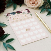 Brautparty Bride-to-be Bingo Wasserfarbe Florals