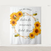 Brautparty Bride to bebe Sonnenblumen weiß Wandteppich (Vorderseite)
