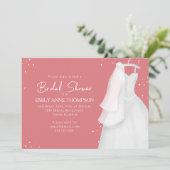 Brautparty Bride Wedding Vintag Gown QR Code Einladung (Stehend Vorderseite)