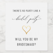 Brautparty Bridesmaid Vorschlag für ein Weinetiket Weinetikett (Einzelnes Label)