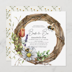 Brautparty "Brie to Bee Floral Vine Wreath" Einladung
