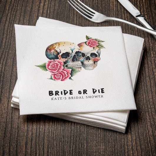 Brautparty "Brillen oder Die Skulls & Rose" Serviette