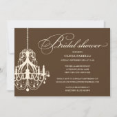 BRAUTPARTY BROWN- U. CREME-LEUCHTER-%PIPE% LADEN EINLADUNG (Vorderseite)