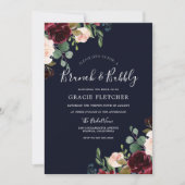 Brautparty Brunch & Bubbly aus Burgundy Einladung (Vorderseite)