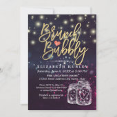 Brautparty Brunch Bubbly Mason Jar Lila Light Einladung (Vorderseite)