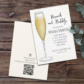 Brautparty Brunch Bubbly QR Code Geschenkgutschrif Einladung