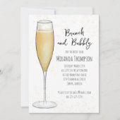 Brautparty Brunch Bubbly QR Code Geschenkgutschrif Einladung (Vorderseite)