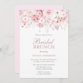 Brautparty Brunch & Bubbly Rose zum göttlichen Err Einladung (Vorne/Hinten)