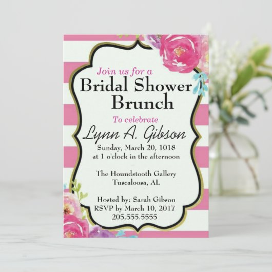 Brautparty Brunch Einladung (Stehend Vorderseite)