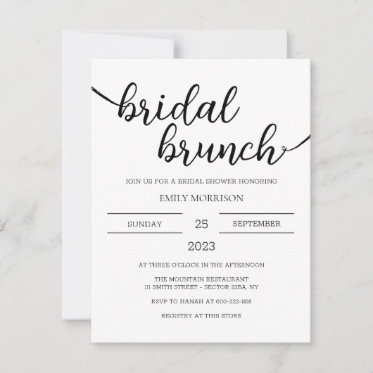 Brautparty Brunch Einladung boho (Vorderseite)