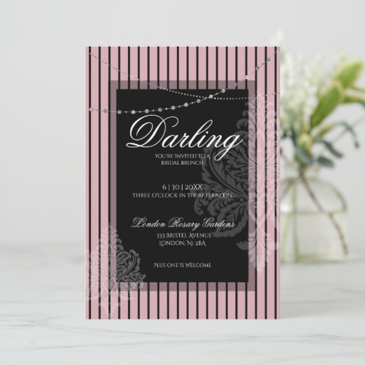 Brautparty-Brunch mit Braut Einladung (Stehend Vorderseite)