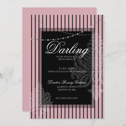 Brautparty-Brunch mit Braut Einladung (Vorne/Hinten)
