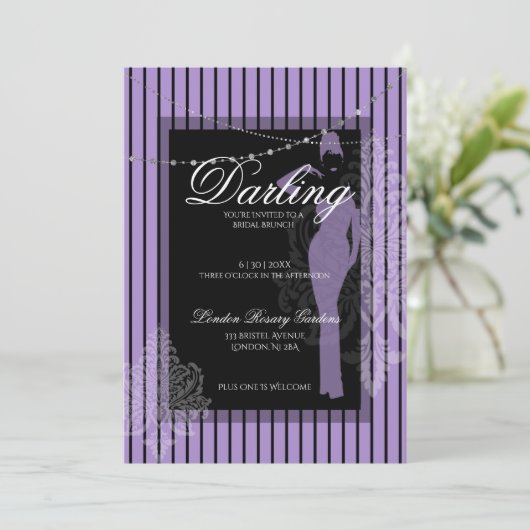 Brautparty-Brunch mit Braut Einladung (Stehend Vorderseite)