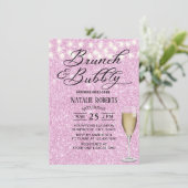 Brautparty Brunch Moderner Champagner Sparkone Ros Einladung (Stehend Vorderseite)