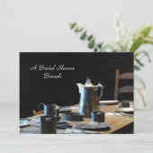 Brautparty Brunch Old West Table Setting Einladung (Stehend Vorderseite)