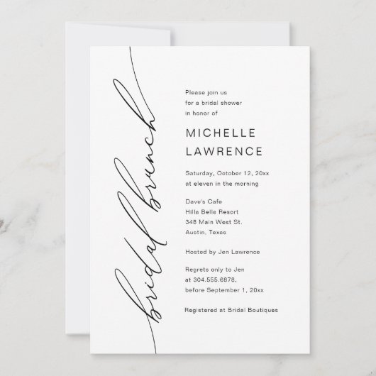 Brautparty Brunch Party Celebration Einladung (Vorderseite)