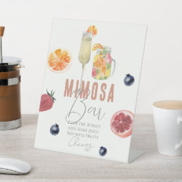 Brautparty/Brunch Wasserfarbe Mimosa Bar Sockelschild