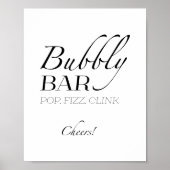 Brautparty Bubbly Bar Pop Fizz Clink Zeichen Poster (Vorne)