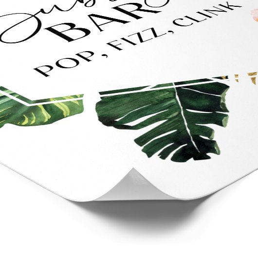 Brautparty Bubbly Bar Pop Fizz Clink Zeichen Poster (Ecke)