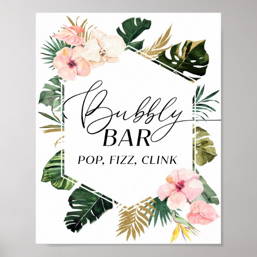 Brautparty Bubbly Bar Pop Fizz Clink Zeichen Poster (Vorne)
