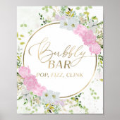 Brautparty Bubbly Bar Pop Fizz Clink Zeichen Poster (Vorne)