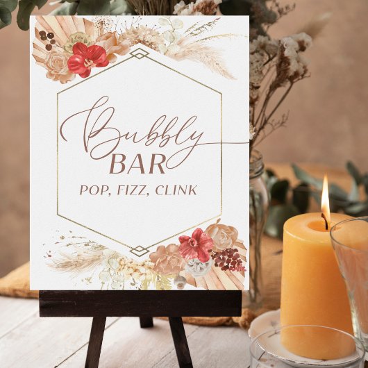 Brautparty Bubbly Bar Pop Fizz Clink Zeichen Poster