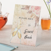 Brautparty Bubbly brunch Gästebuchzeichen Sockelschild (In Situ)