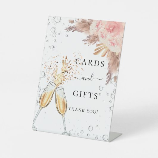 Brautparty Bubbly Bunch Cards - Geschenkzeichen Sockelschild (Vorderseite)