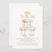 Brautparty Bubbly Champagne Einladung (Vorne/Hinten)