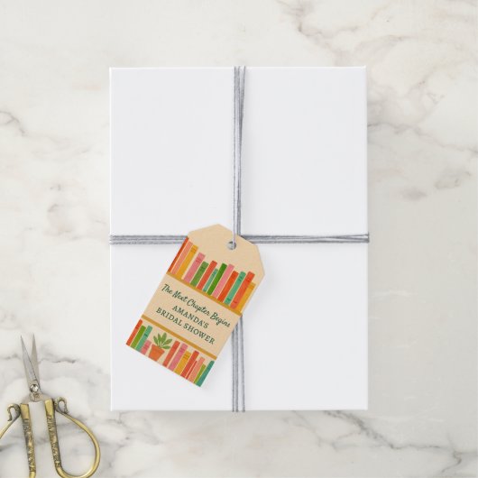 Brautparty buchen | Chic Fun "New Chapter" Geschenkanhänger (Mit Garn)