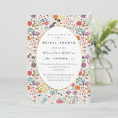 Brautparty bunt Blume Frühlingsblüte Einladung (Stehend Vorderseite)