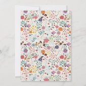 Brautparty bunt Blume Frühlingsblüte Einladung (Rückseite)