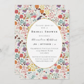 Brautparty bunt Blume Frühlingsblüte Einladung (Vorne/Hinten)