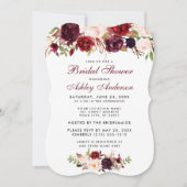 Brautparty Burgund Blumenladen BR Einladung (Vorderseite)