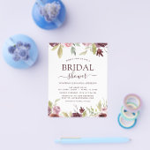 Brautparty Burgund Frühjahrseinladungen Flyer (Einzeln)