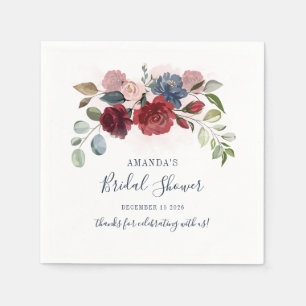 Brautparty Burgund Rustikale Floral Custom Napkin Serviette