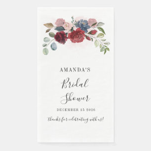 Brautparty Burgund Rustikale Floral Custom Serviette