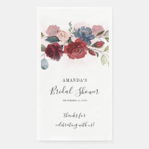 Brautparty Burgund Rustikale Floral Custom Serviette