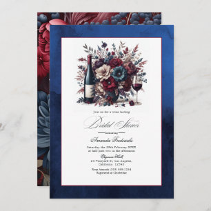 Brautparty "Burgund" und "Navy Floral" Einladung