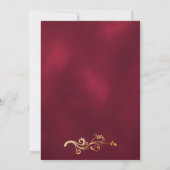Brautparty burgundgold klassisch einladung (Rückseite)